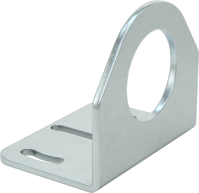 Sensör ve Anahtar Montaj Braketi, 30 mm Dış Çap için, Çinko Kaplı Çelik, 60 mm x 43 mm x 54 mm