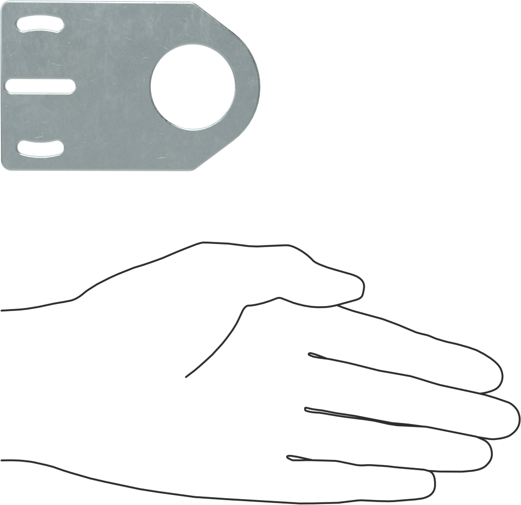 Sensör ve Anahtar Montaj Braketi, 30 mm Dış Çap için, Çinko Kaplı Çelik, 60 mm x 92 mm