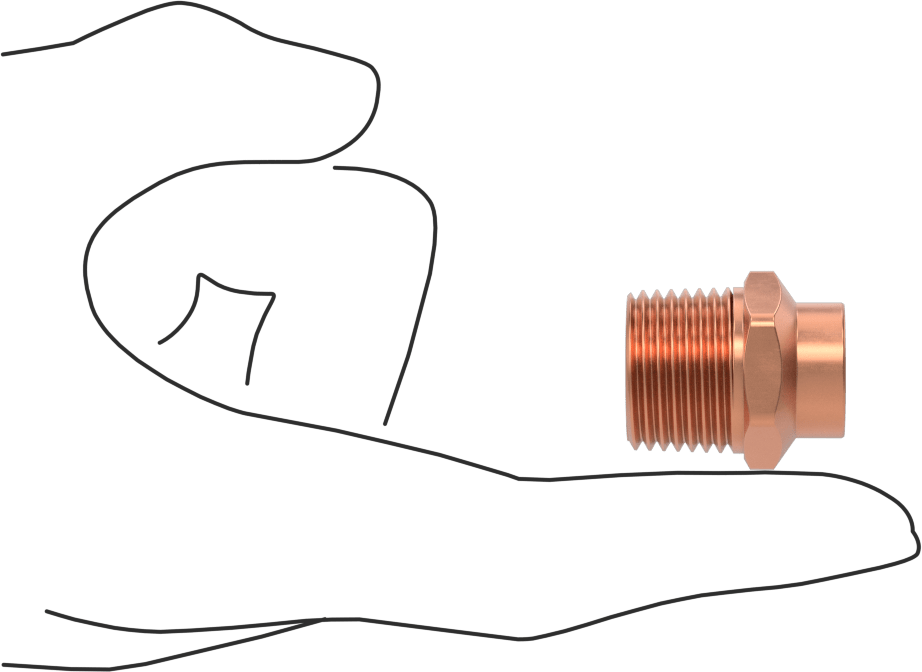 Bakır Boru için Lehim Bağlantılı Bağlantı Parçası, Adaptör, Dişi Soket, 1/2 Boru Boyutu x 1/2 NPT Erkek