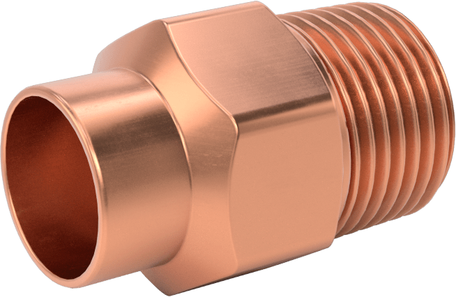 Bakır Boru için Lehim Bağlantılı Bağlantı Parçası, Adaptör, Dişi Soket, 3/8 Boru Boyutu x 3/8 NPT Erkek