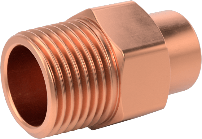 Bakır Boru için Lehim Bağlantılı Bağlantı Parçası, Adaptör, Dişi Soket, 3/8 Boru Boyutu x 3/8 NPT Erkek
