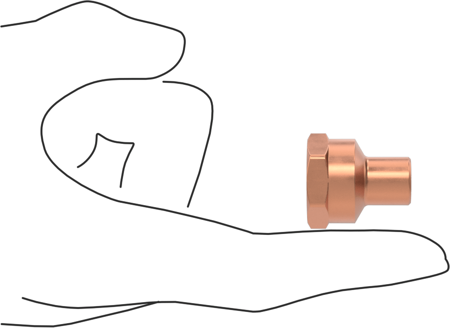 Bakır Boru için Lehim Bağlantılı Bağlantı Parçası, Adaptör, Erkek Soket, 3/8 Boru Boyutu x 3/8 NPT Dişi