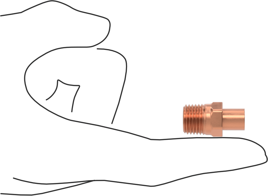 Bakır Boru için Lehim Bağlantılı Bağlantı Parçası, Adaptör, Erkek Soket, 1/4 Tüp Boyutu x 1/4 NPT Erkek