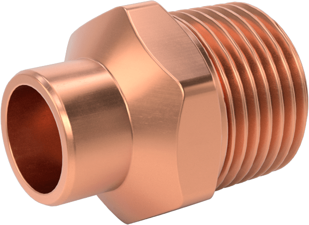 Bakır Boru için Lehim Bağlantılı Bağlantı Parçası, 1/4 Boru Boyutu Dişi x 3/8 NPT Erkek Adaptörü
