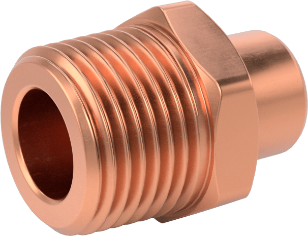 Bakır Boru için Lehim Bağlantılı Bağlantı Parçası, 1/4 Boru Boyutu Dişi x 3/8 NPT Erkek Adaptörü