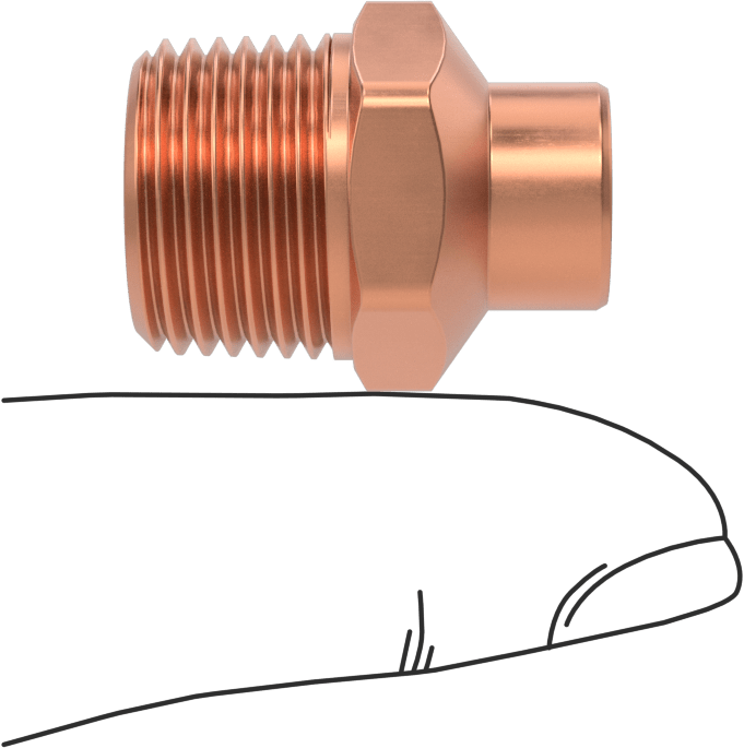Bakır Boru için Lehim Bağlantılı Bağlantı Parçası, 1/4 Boru Boyutu Dişi x 3/8 NPT Erkek Adaptörü
