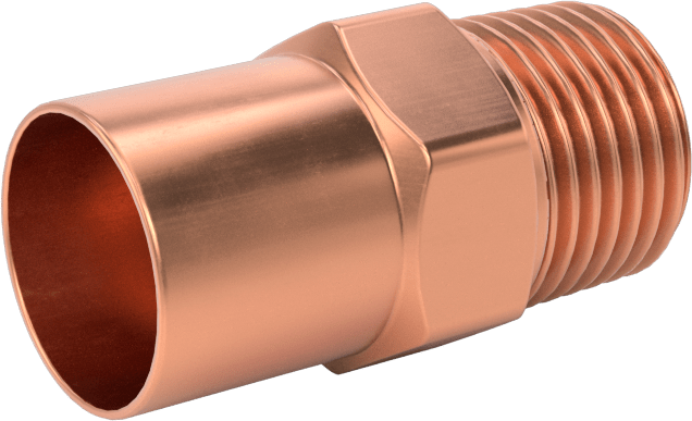 Bakır Boru için Lehim Bağlantılı Bağlantı Parçası, Adaptör, Dişi Soket, 1/4 Boru Boyutu x 1/8 NPT Erkek