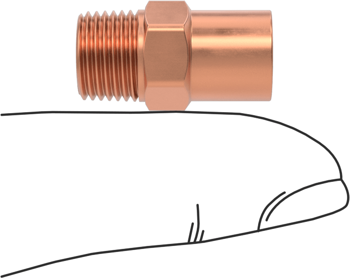 Bakır Boru için Lehim Bağlantılı Bağlantı Parçası, Adaptör, Dişi Soket, 1/4 Boru Boyutu x 1/8 NPT Erkek