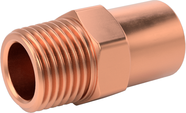 Bakır Boru için Lehim Bağlantılı Bağlantı Parçası, Adaptör, Dişi Soket, 1/4 Boru Boyutu x 1/8 NPT Erkek