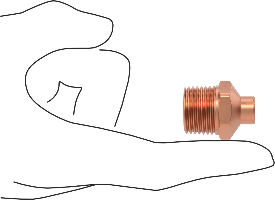 Bakır Boru için Lehim Bağlantılı Bağlantı Parçası, Adaptör, Dişi Soket, 1/4 Boru Boyutu x 1/2 NPT Erkek
