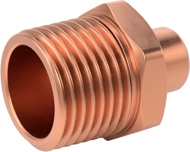 Bakır Boru için Lehim Bağlantılı Bağlantı Parçası, Adaptör, Dişi Soket, 1/4 Boru Boyutu x 1/2 NPT Erkek