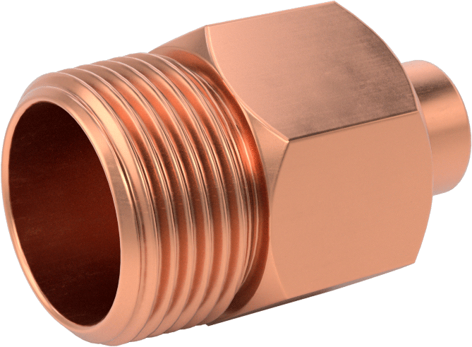 Bakır Boru için Lehim Bağlantılı Bağlantı Parçası, Adaptör, Dişi Soket, 3/8 Boru Boyutu x 3/4 NPT Erkek