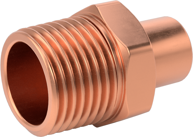 Bakır Boru için Lehim Bağlantılı Bağlantı Parçası, Adaptör, Dişi Soket, 3/8 Boru Boyutu x 1/2 NPT Erkek