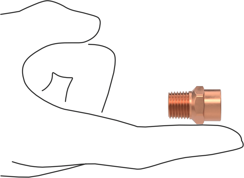 Bakır Boru için Lehim Bağlantılı Bağlantı Parçası, Adaptör, Dişi Soket, 3/8 Boru Boyutu x 1/4 NPT Erkek
