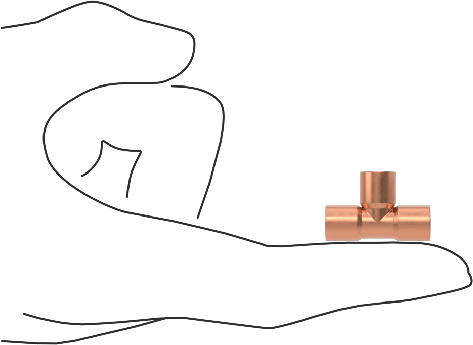Bakır Boru için Lehim Bağlantılı Bağlantı Parçası, T Konektörü, Dişli Soket Bağlantısı, 1/8 Bakır Boru Boyutu