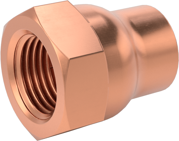 Bakır Boru için Lehim Bağlantılı Bağlantı Parçası, Adaptör, Dişli Soket Bağlantısı, 1/4 Boru Boyutu x 1/8 NPT Dişi