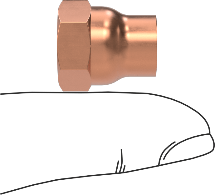Bakır Boru için Lehim Bağlantılı Bağlantı Parçası, Adaptör, Dişli Soket Bağlantısı, 1/4 Boru Boyutu x 1/8 NPT Dişi