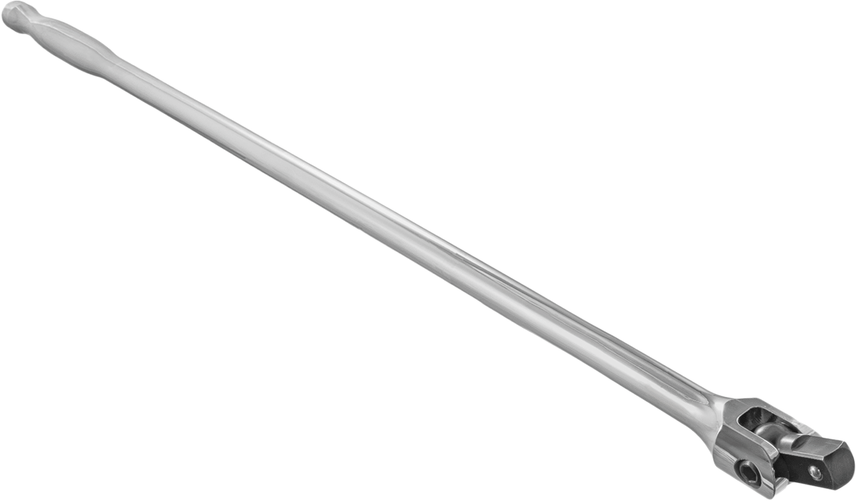 Esnek Başlıklı Anahtar Sapı, 1/2" Kare Tahrik, 36" Toplam Uzunluk, Krom Kaplama