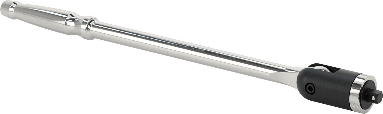 Esnek Başlıklı Anahtar Sapı, Cırcırlı, 3/8" Kare Tahrik, 17" Toplam Uzunluk
