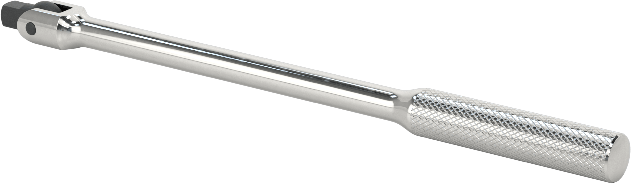 Esnek Başlıklı Anahtar Sapı, 1/2" Kare Tahrik, 15-3/4" Toplam Uzunluk, Krom Kaplama