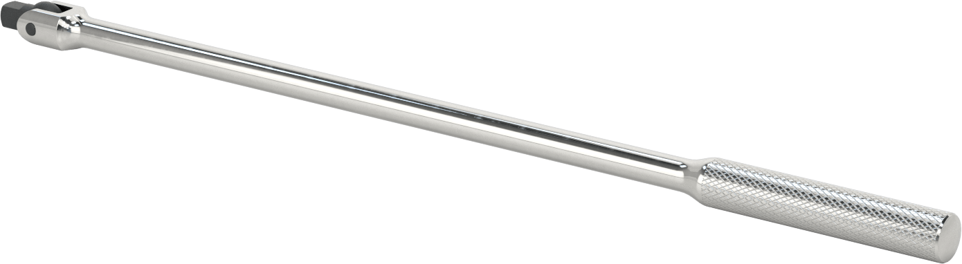 Esnek Başlıklı Anahtar Sapı, 1/2" Kare Tahrik, 24" Toplam Uzunluk, Krom Kaplama