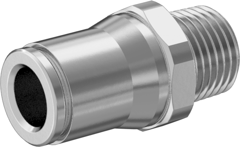 Hava ve Su için Bas-Bağlan Boru Bağlantı Parçası, Yüksek Sıcaklık, Düz Adaptör, 1/4" Boru x 1/8 NPT Erkek
