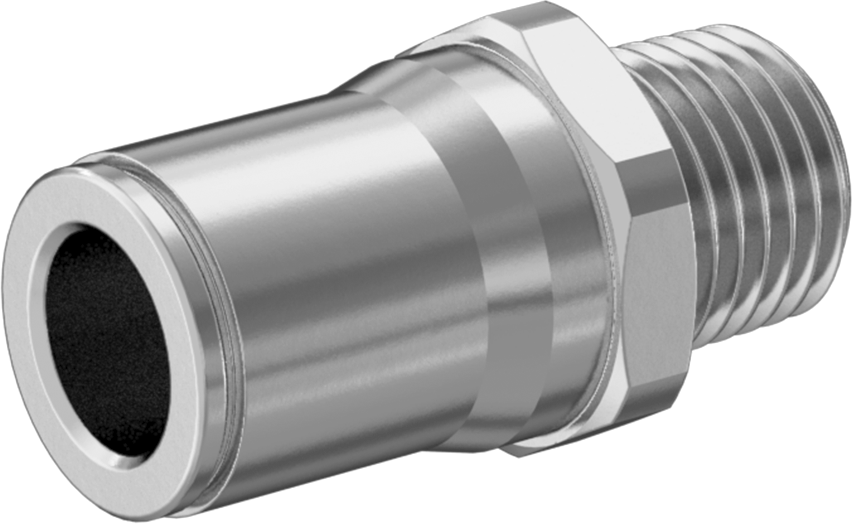 Hava ve Su için Bas-Bağlan Boru Bağlantı Parçası, Yüksek Sıcaklık, Düz Adaptör, 3/8" Boru x 1/4 NPT Erkek