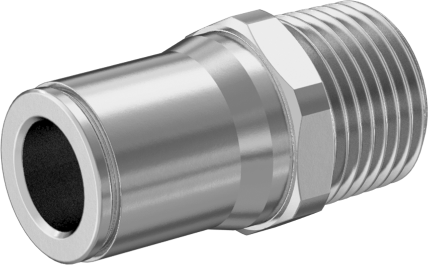 Hava ve Su için Bas-Bağlan Boru Bağlantı Parçası, Yüksek Sıcaklık, Düz Adaptör, 3/8" Boru x 3/8 NPT Erkek