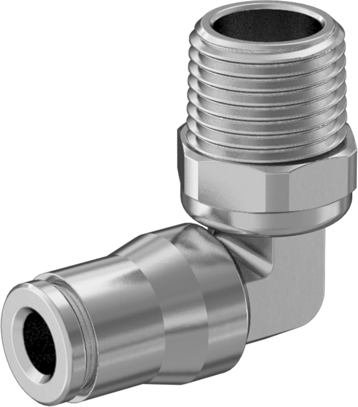 Hava ve Su için Bas-Bağlan Boru Bağlantı Parçası, Yüksek Sıcaklık, Dirsek adaptörü, 5/32" Boru Dış Çapı x 1/8 NPT Erkek