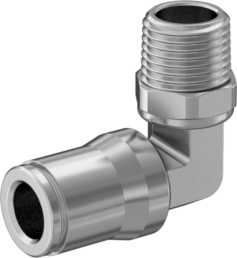 Hava ve Su için Bas-Bağlan Boru Bağlantı Parçası, Yüksek Sıcaklık, Dirsek adaptörü, 1/4" Boru Dış Çapı x 1/8 NPT Erkek