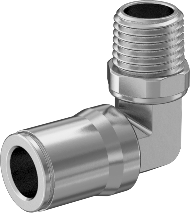 Hava ve Su için Bas-Bağlan Boru Bağlantı Parçası, Yüksek Sıcaklık, Dirsek adaptörü, 3/8" Boru Dış Çapı x 1/4 NPT Erkek