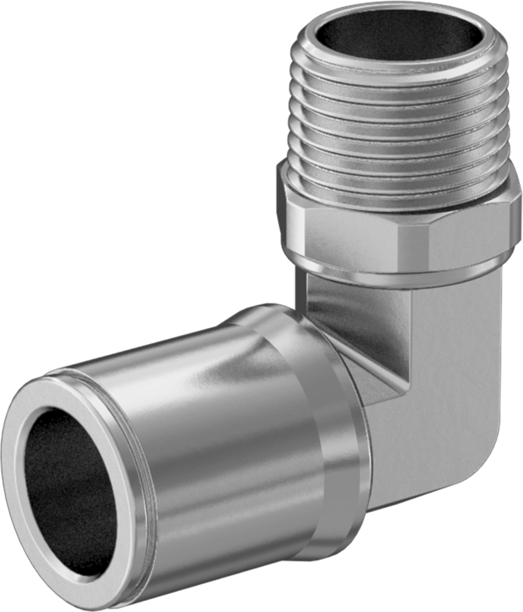 Hava ve Su için Bas-Bağlan Boru Bağlantı Parçası, Yüksek Sıcaklık, Dirsek adaptörü, 1/2" Boru Dış Çap x 3/8 NPT Erkek