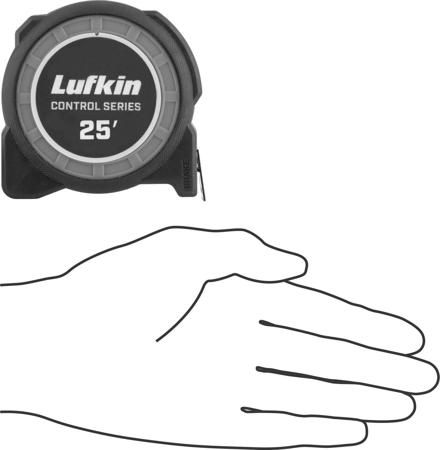 Lufkin Kontrollü Geri Çekmeli Şerit Metre, Çift Kanca Uçlu, İnç Ölçekleri, 25 Fit Uzunluk