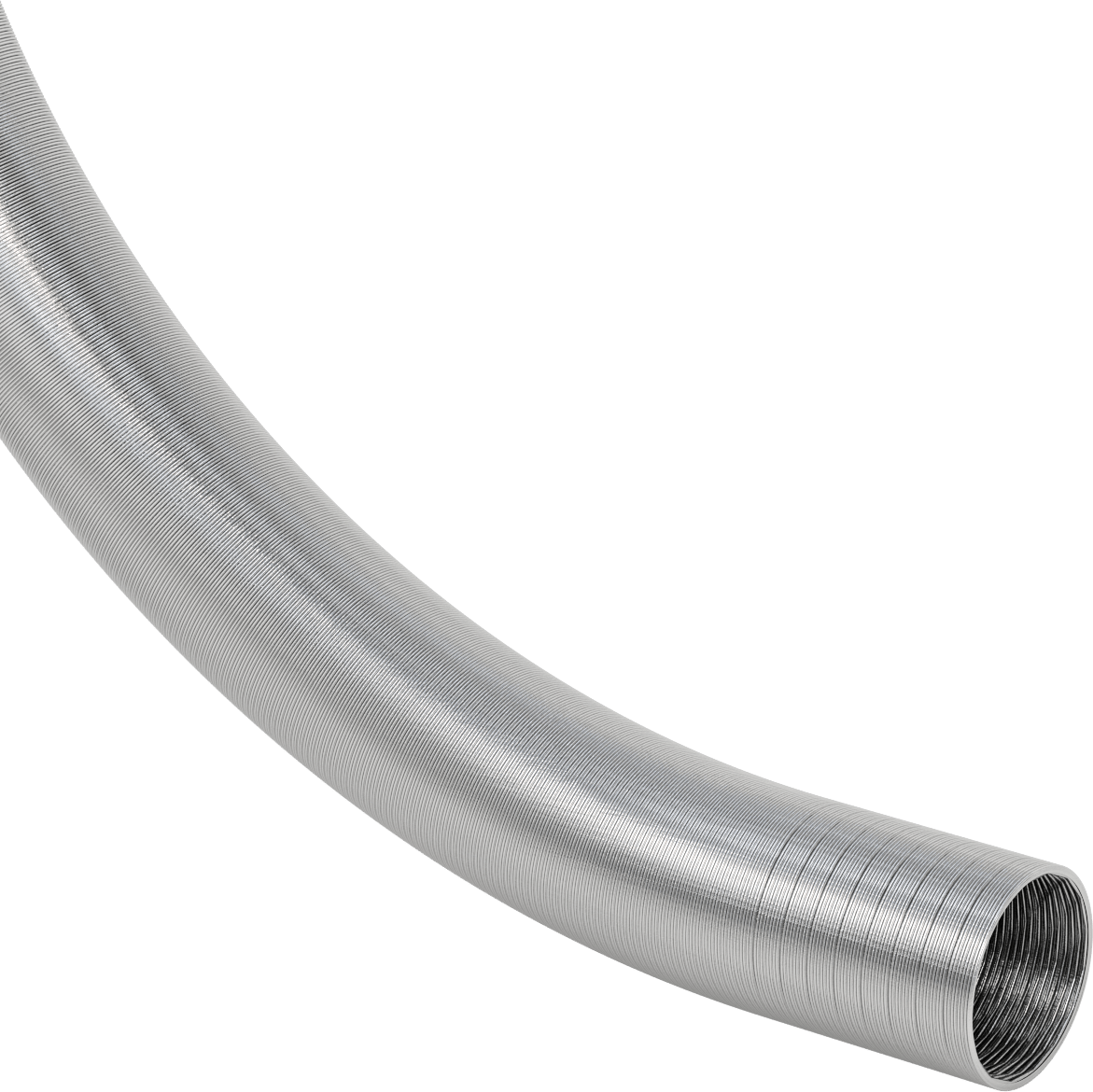 Ağaç Yongaları ve Plastik Peletler için Alüminyum Kanal Hortumu, Bend-and-Stay, 5" ID, 5-3/8" OD