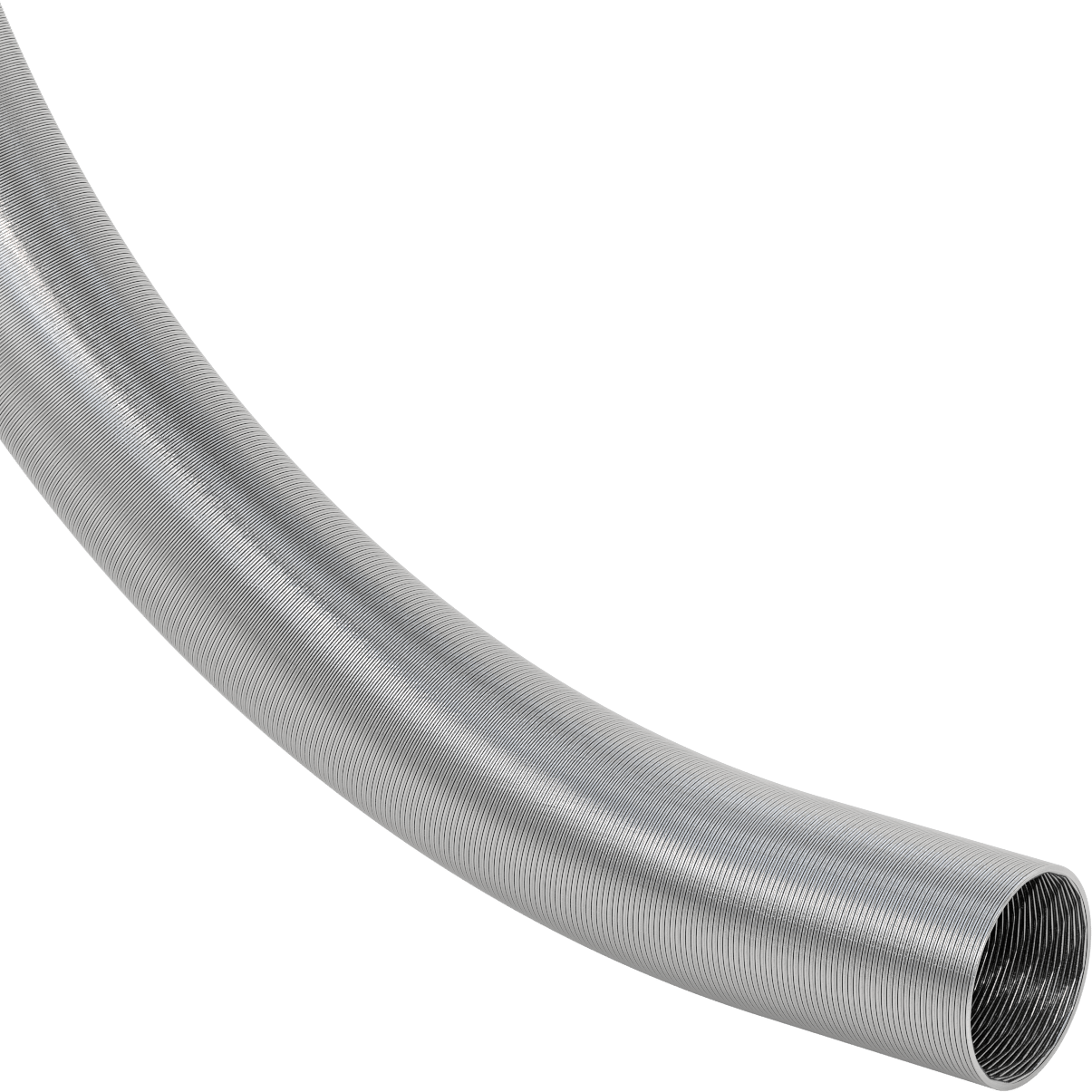 Ağaç Yongaları ve Plastik Peletler için Alüminyum Kanal Hortumu, Bend-and-Stay, 6" ID, 6-3/8" OD