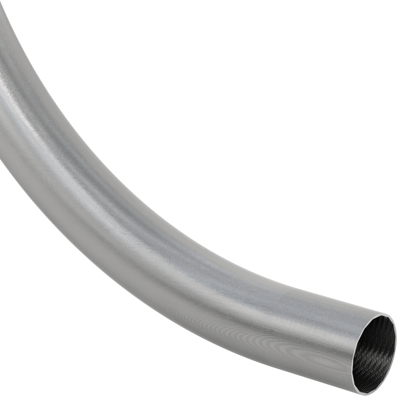 Ağaç Yongaları ve Plastik Peletler için Alüminyum Kanal Hortumu, Bend-and-Stay, 10" ID, 10-3/8" OD