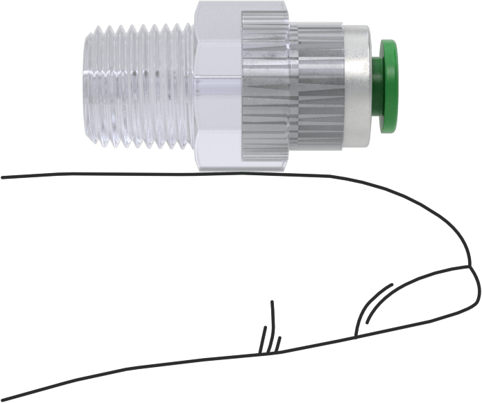 Plastik Boru için İt-Bağlan Bağlantı Elemanı, Yüksek Saflık, Adaptör, 4 mm Boru Dış Çapı x 1/8 BSPT Erkek