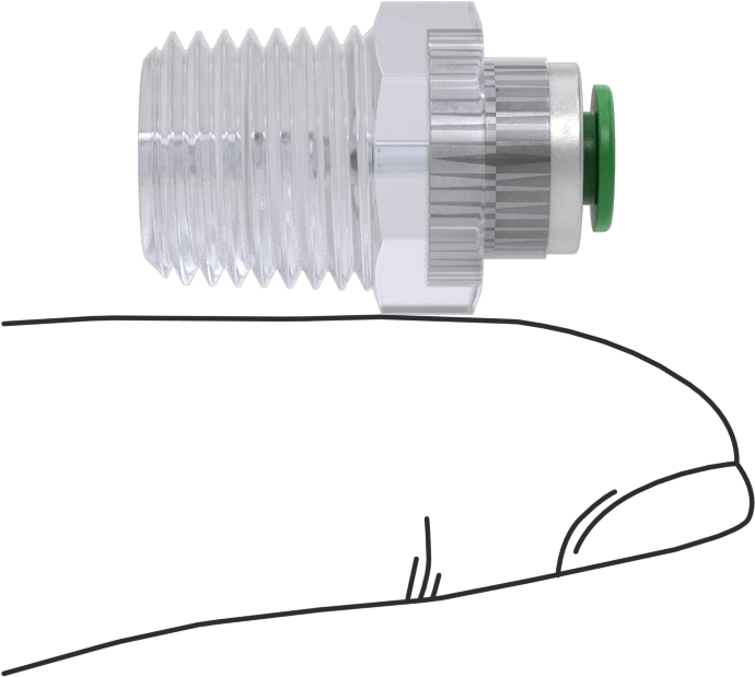Plastik Boru için İt-Bağlan Bağlantı Elemanı, Yüksek Saflık, 4 mm Boru Dış Çapı x 1/4 BSPT Erkek için Adaptör