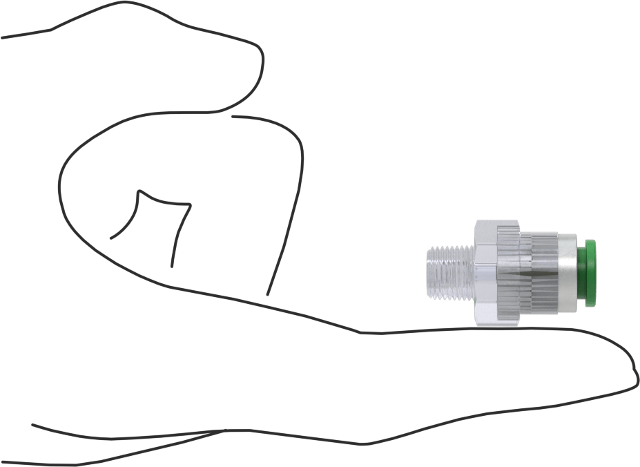 Plastik Boru için İt-Bağlan Bağlantı Elemanı, Yüksek Saflık, 8 mm Dış Çaplı Boru x 1/8 BSPT Erkek Adaptör