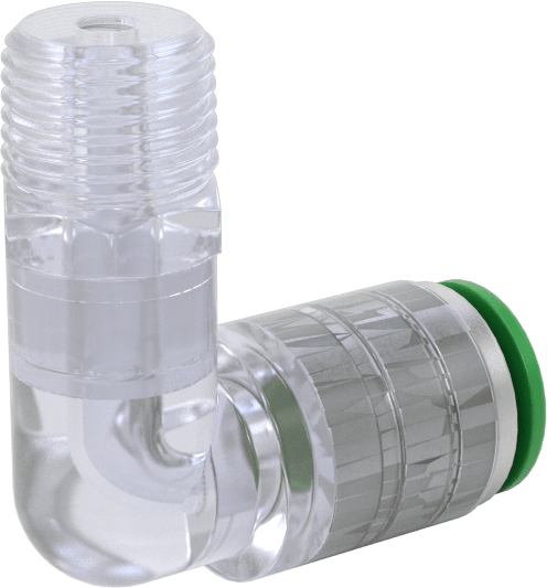 Plastik Boru için İt-Bağlan Bağlantı Elemanı, Yüksek Saflık, Dirsek, 6 mm boru dış çapı x 1/8 BSPT erkek