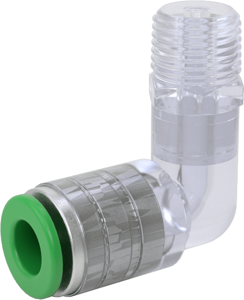 Plastik Boru için İt-Bağlan Bağlantı Elemanı, Yüksek Saflık, Dirsek, 6 mm boru dış çapı x 1/8 BSPT erkek