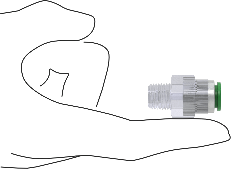 Plastik Boru için İt-Bağlan Bağlantı Elemanı, Yüksek Saflık, 10 mm Dış Çaplı Boru x 1/4 BSPT Erkek Adaptör