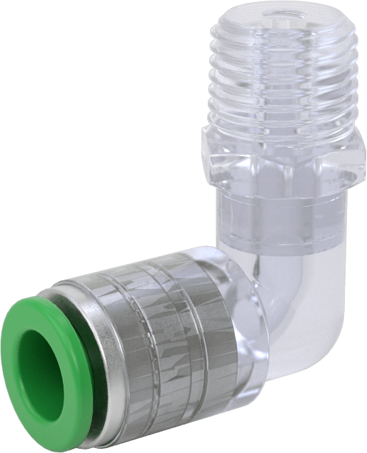 Plastik Boru için İt-Bağlan Bağlantı Elemanı, Yüksek Saflık, Dirsek, 8 mm Boru Dış Çapı x 1/4 BSPT Erkek için