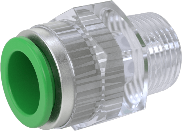 Plastik Boru için İt-Bağlan Bağlantı Elemanı, Yüksek Saflık, 12 mm Boru Dış Çapı x 3/8 BSPT Erkek için Adaptör