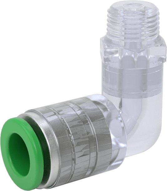 Plastik Boru için İt-Bağlan Bağlantı Elemanı, Yüksek Saflık, 8 mm Dış Çaplı Boru x 1/8 BSPT Erkek için Dirsek