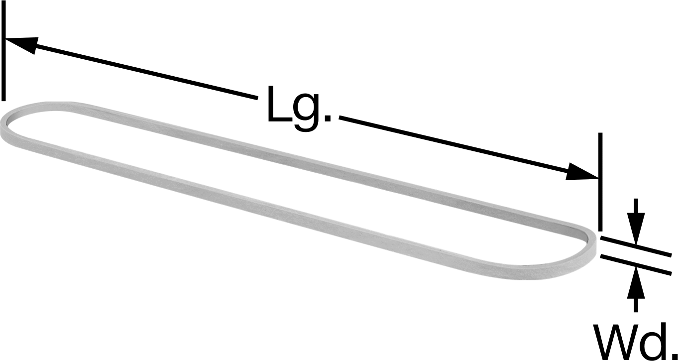 Hava Koşullarına Dayanıklı Lastik Bantlar, Anma Ölçüsü 117B, 1/8“ Genişlik x 7” Uzunluk, Yeşil