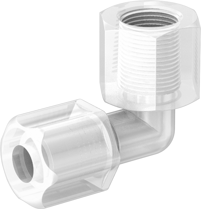 Yiyecek ve İçecek için Sıkıştırmalı Boru Bağlantı Parçası, Yüksek Sıcaklık, Dirsek, 5/16" Boru Dış Çapı x 1/4 NPT Dişi için
