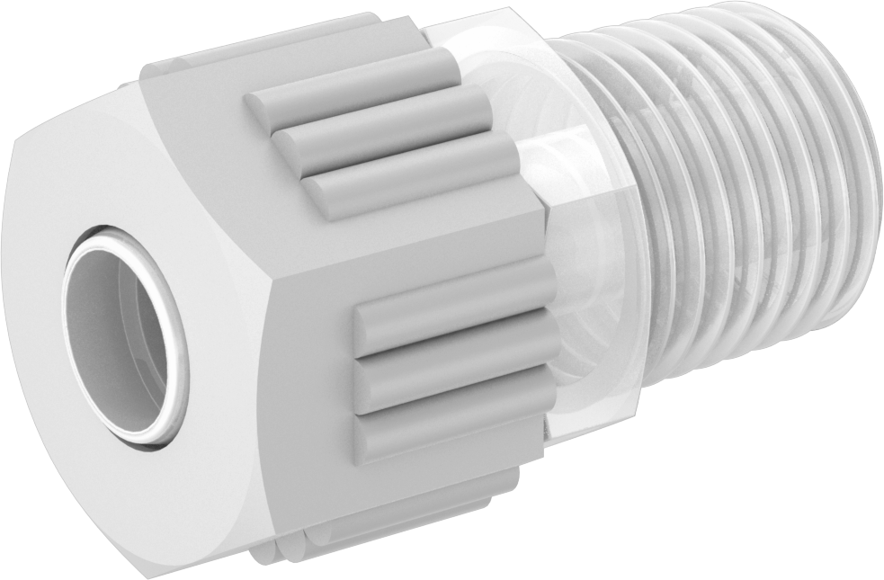 Yiyecek ve İçecek için Sıkıştırmalı Boru Bağlantı Parçası, Yüksek Sıcaklık, Adaptör, 8 mm Boru Dış Çapı x 1/4 BSPT Erkek için