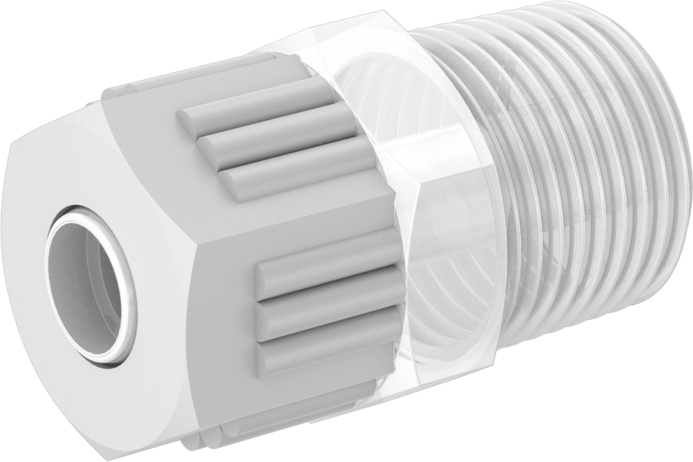 Yiyecek ve İçecek için Sıkıştırmalı Boru Bağlantı Parçası, Yüksek Sıcaklık, Adaptör, 8 mm Boru Dış Çapı x 3/8 BSPT Erkek için