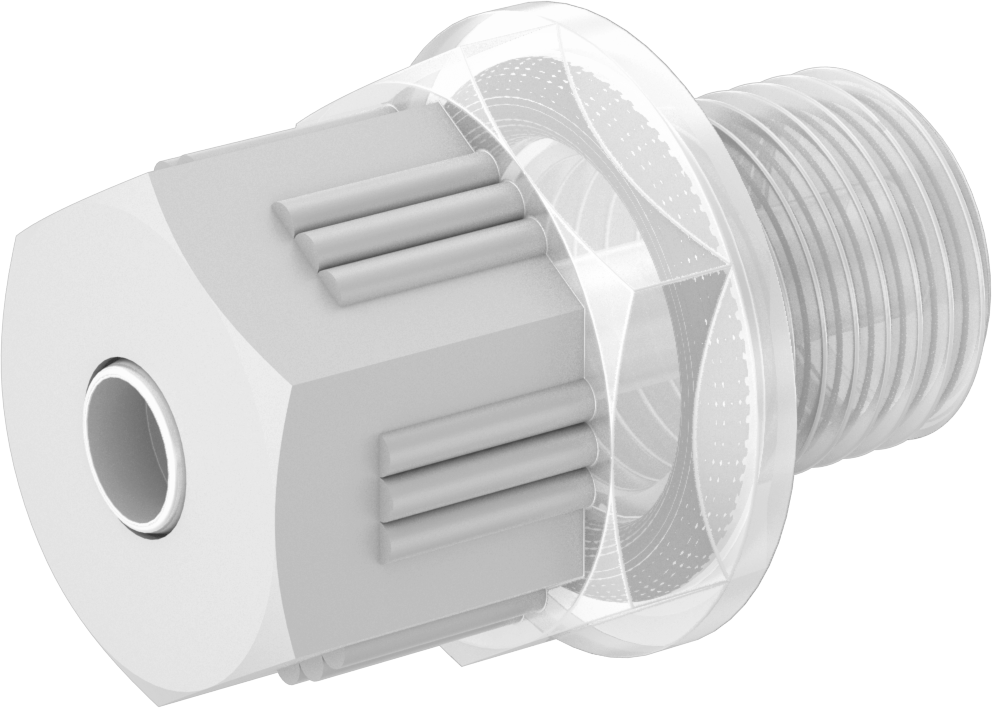 Yiyecek ve İçecek için Sıkıştırmalı Boru Bağlantı Parçası, Yüksek Sıcaklık, Adaptör, 6 mm boru dış çapı x 1/4 BSPP erkek